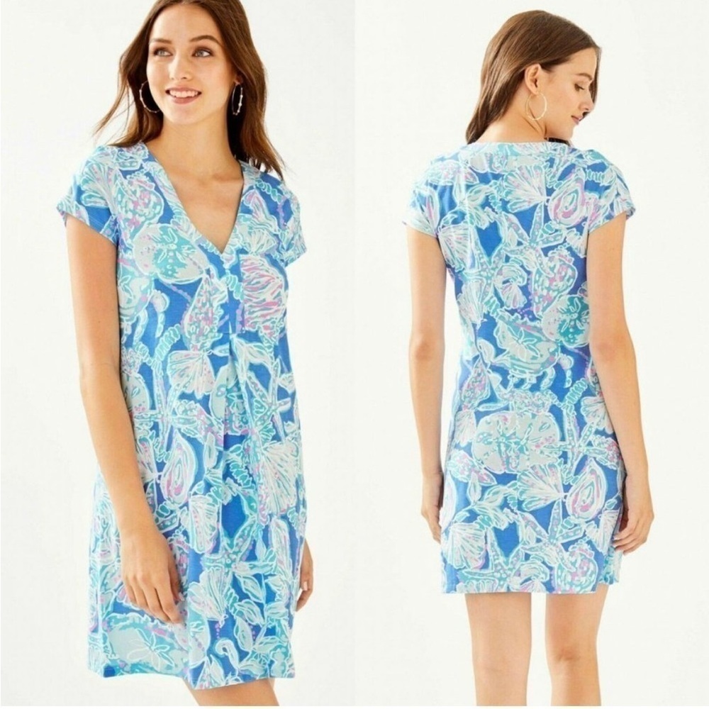 Lilly Pulitzer, Amina Cap Sleeve Blue Haven Dress, size XXS